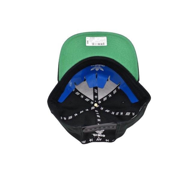 Adidas Snap Back Hat Original Black White Trefoil Flat Brim Adjustable NEW - Picture 6 of 10